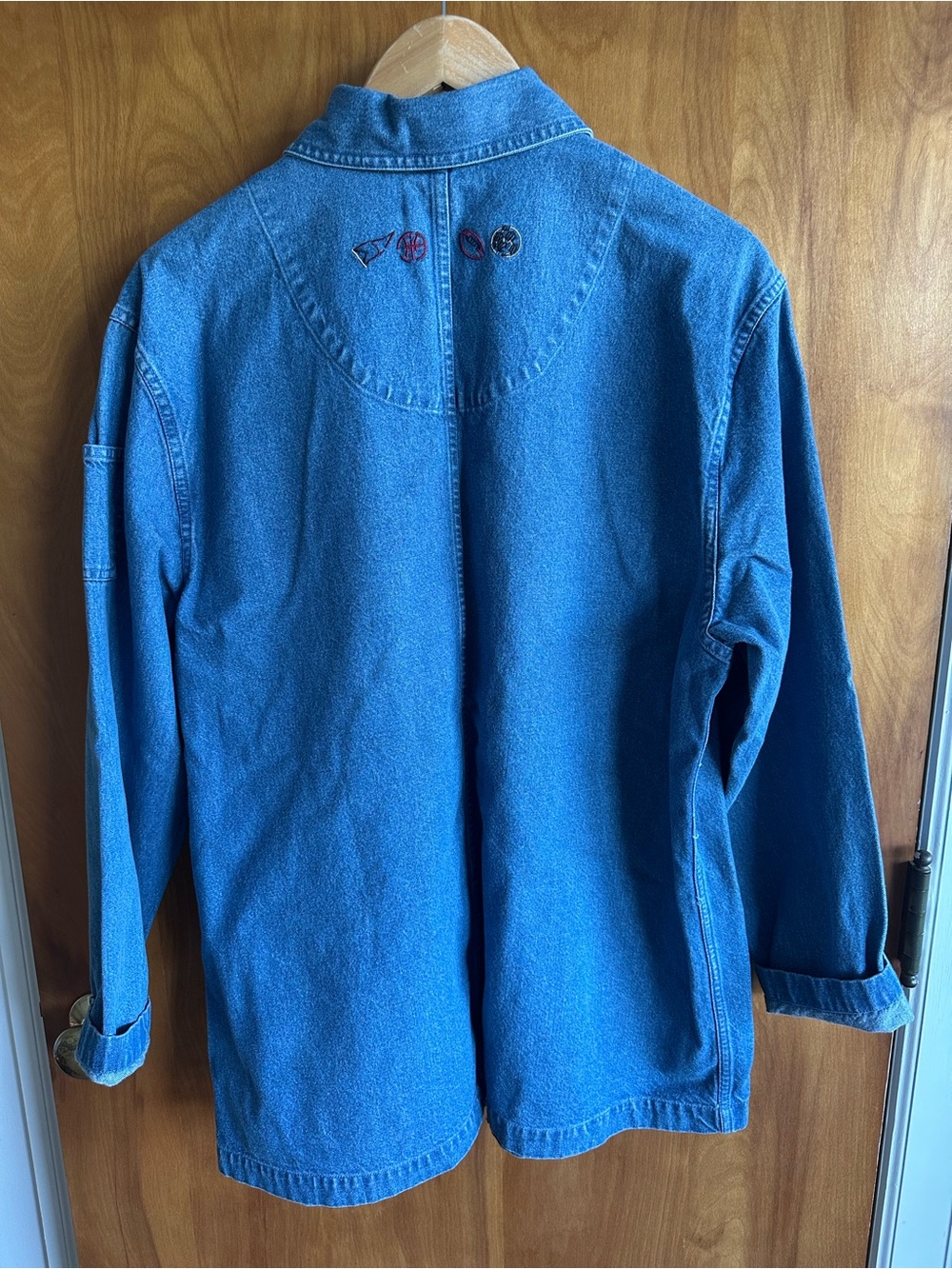 Christopher & Banks Blue Denim Jacket with Embroidered Pockets - Picture 7 of 8